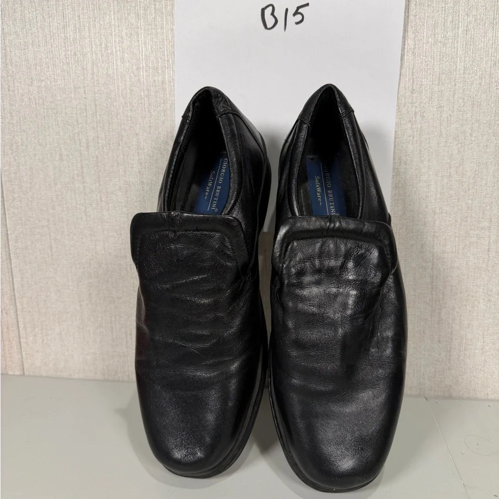 Giorgio Brutini Software Men Slip In Shoes Black Leather‎ Size 11D